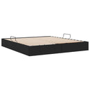 Opbevaringsseng med opbevaring Sort 180 x 200 cm Stof