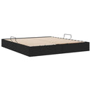 Opbevaringsseng med opbevaring Sort 180 x 200 cm Stof