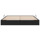 Opbevaringsseng med opbevaring Sort 180 x 200 cm Stof