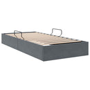 Opbevaringsseng med opbevaring Mørkegrå 100 x 203 cm Fløjl