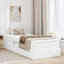 Seng med opbevaring og madras Hvid 90 x 190 cm Faux læder