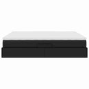Seng med opbevaring og madras Sort 160 x 200 cm Faux læder