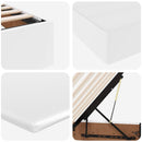 Seng med opbevaring og madras Hvid 180 x 200 cm Faux læder
