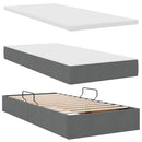 Seng med opbevaring og madras Mørkegrå 90 x 190 cm Polyester