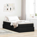 Seng med opbevaring og madras Sort 90 x 190 cm Polyester