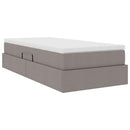 Seng med opbevaring og madras Gråbrun 90 x 190 cm Polyester