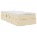 Seng med opbevaring og madras Creme 90 x 190 cm Polyester