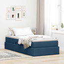 Seng med opbevaring og madras Blå 90 x 190 cm Polyester