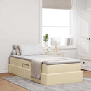 Seng med opbevaring og madras Creme 90 x 200 cm Polyester