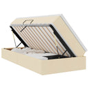 Seng med opbevaring og madras Creme 90 x 200 cm Polyester
