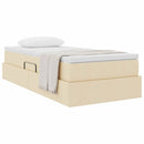 Seng med opbevaring og madras Creme 90 x 200 cm Polyester