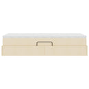 Seng med opbevaring og madras Creme 90 x 200 cm Polyester