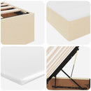 Seng med opbevaring og madras Creme 100 x 200 cm Polyester