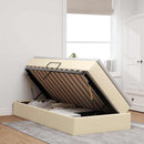Seng med opbevaring og madras Creme 100 x 200 cm Polyester