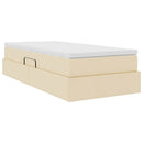 Seng med opbevaring og madras Creme 100 x 200 cm Polyester