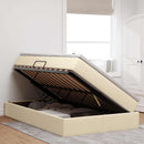 Seng med opbevaring og madras Creme 120 x 190 cm Polyester