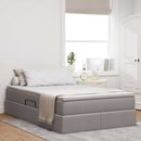 Seng med opbevaring og madras Gråbrun 120 x 200 cm Polyester