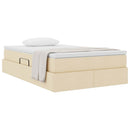 Seng med opbevaring og madras Creme 120 x 200 cm Polyester