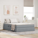 Seng med opbevaring og madras Lysegrå 140 x 190 cm Polyester