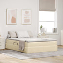 Seng med opbevaring og madras Creme 140 x 190 cm Polyester