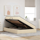 Seng med opbevaring og madras Creme 140 x 200 cm Polyester