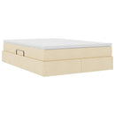 Seng med opbevaring og madras Creme 140 x 200 cm Polyester