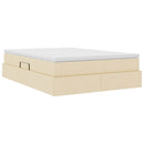 Seng med opbevaring og madras Creme 140 x 200 cm Polyester