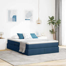Seng med opbevaring og madras Blå 140 x 200 cm Polyester