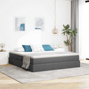 Seng med opbevaring og madras Mørkegrå 160 x 200 cm Polyester