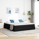 Seng med opbevaring og madras Sort 160 x 200 cm Polyester