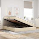 Seng med opbevaring og madras Creme 160 x 200 cm Polyester