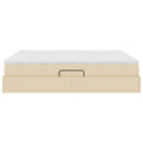 Seng med opbevaring og madras Creme 160 x 200 cm Polyester