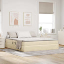 Seng med opbevaring og madras Creme 180 x 200 cm Polyester