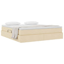 Seng med opbevaring og madras Creme 180 x 200 cm Polyester