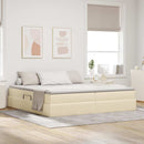 Seng med opbevaring og madras Creme 200 x 200 cm Polyester