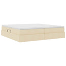 Seng med opbevaring og madras Creme 200 x 200 cm Polyester