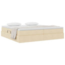 Seng med opbevaring og madras Creme 200 x 200 cm Polyester