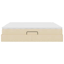 Seng med opbevaring og madras Creme 200 x 200 cm Polyester
