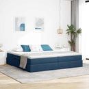 Seng med opbevaring og madras Blå 200 x 200 cm Polyester