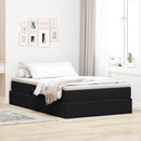 Seng med opbevaring og madras Sort 120 x 200 cm Fløjl