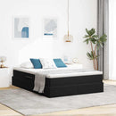 Seng med opbevaring og madras Sort 140 x 190 cm Fløjl