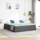 Seng med opbevaring og madras Mørkegrå 180 x 200 cm Polyester