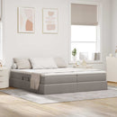 Seng med opbevaring og madras Gråbrun 180 x 200 cm Polyester