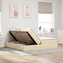 Seng med opbevaring og madras Creme 180 x 200 cm Polyester