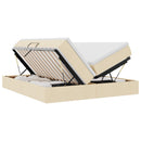 Seng med opbevaring og madras Creme 180 x 200 cm Polyester