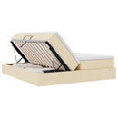 Seng med opbevaring og madras Creme 180 x 200 cm Polyester