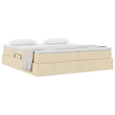 Seng med opbevaring og madras Creme 180 x 200 cm Polyester