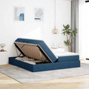 Seng med opbevaring og madras Blå 180 x 200 cm Polyester