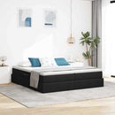Seng med opbevaring og madras Sort 200 x 200 cm Polyester