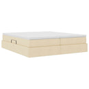 Seng med opbevaring og madras Creme 200 x 200 cm Polyester
